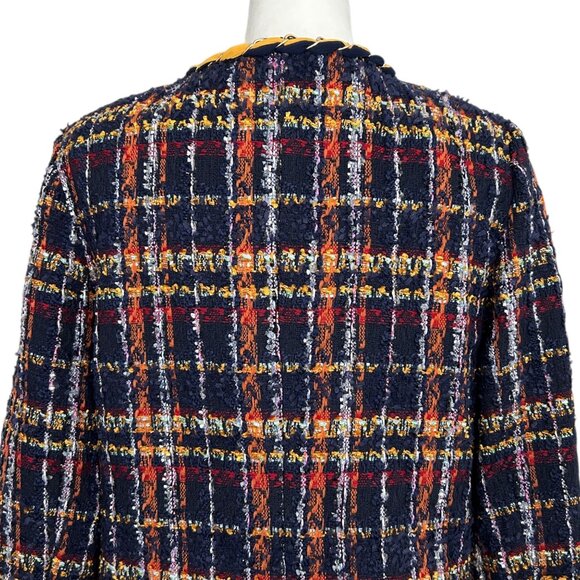 Chico’s Tweed Playful Plaid Mid Length Open Front Blazer Jacket NWT (4P) - Picture 10 of 16